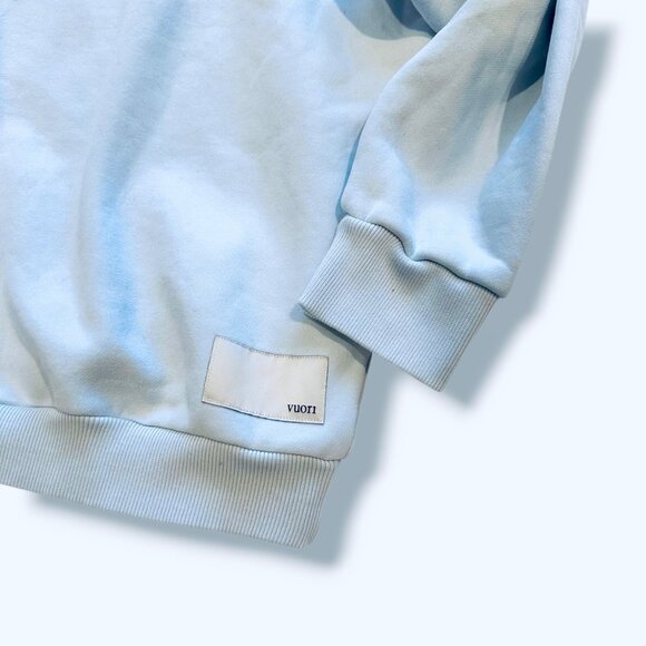 Vuori Restore Oversized Hoodie Light Mist M Organic Cotton French Terry Jumper - Picture 5 of 13